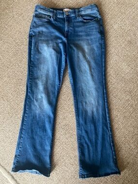 Lucky Brand Medium Blue Flare Mid Rise Boot Jeans